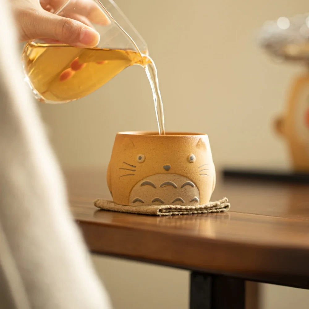 Cute Cartoon Cat Coffee Espresso Cup CeramicHousehold Rough Pottery Teacup 100ML