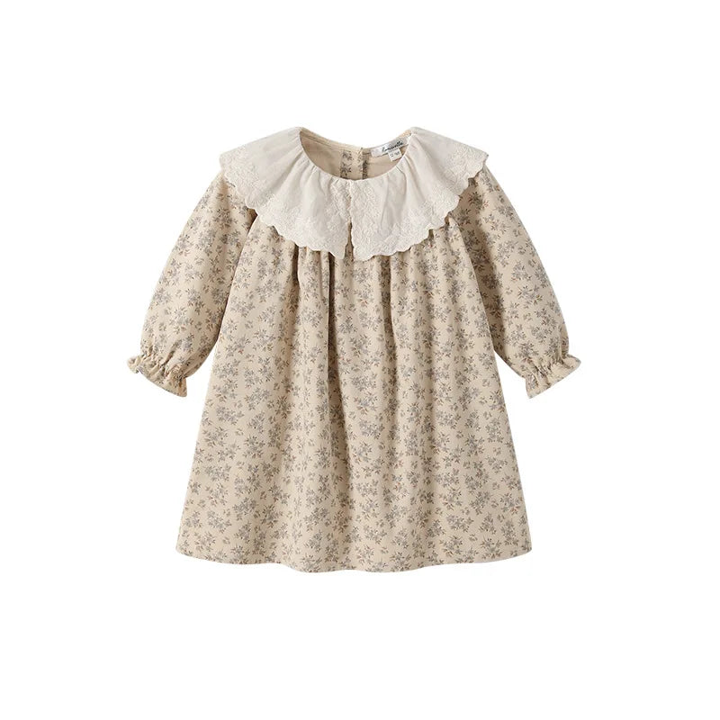 Girls Dress 2024 Autumn Printing Fashion Children Dress Cotton Thickened Warm Girls Jacket Cardigan Jumper Children's Clothing