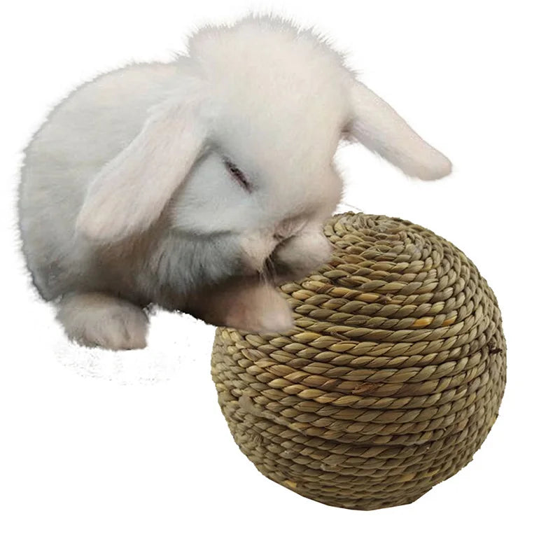 6/10cm Pet Chew Toy Natural Grass Ball For Rabbit Hamster Guinea Pig For Tooth Cleaning Supplies Small Pet Toys Rabbit Products