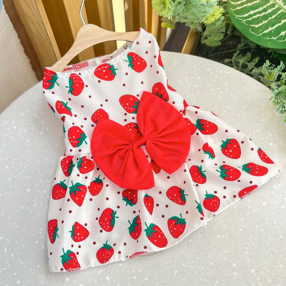 Dress for Dogs Spring Summer Puppy Dresses Sweet Pet Clothing Bichon Yorkshire Cute Printed Dog Cat Thin Skirt