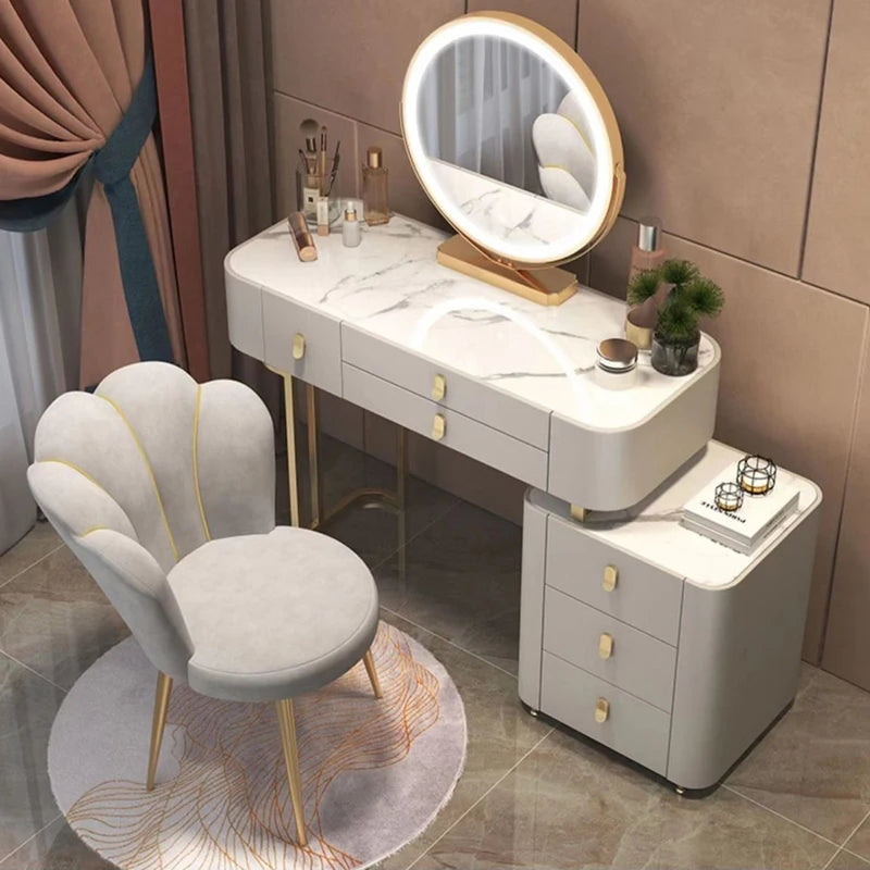 Modern Nordic Dressing Chair Velvet Home Living Room Dining Chairs Bedroom Furniture Makeup Stool Nail Chair