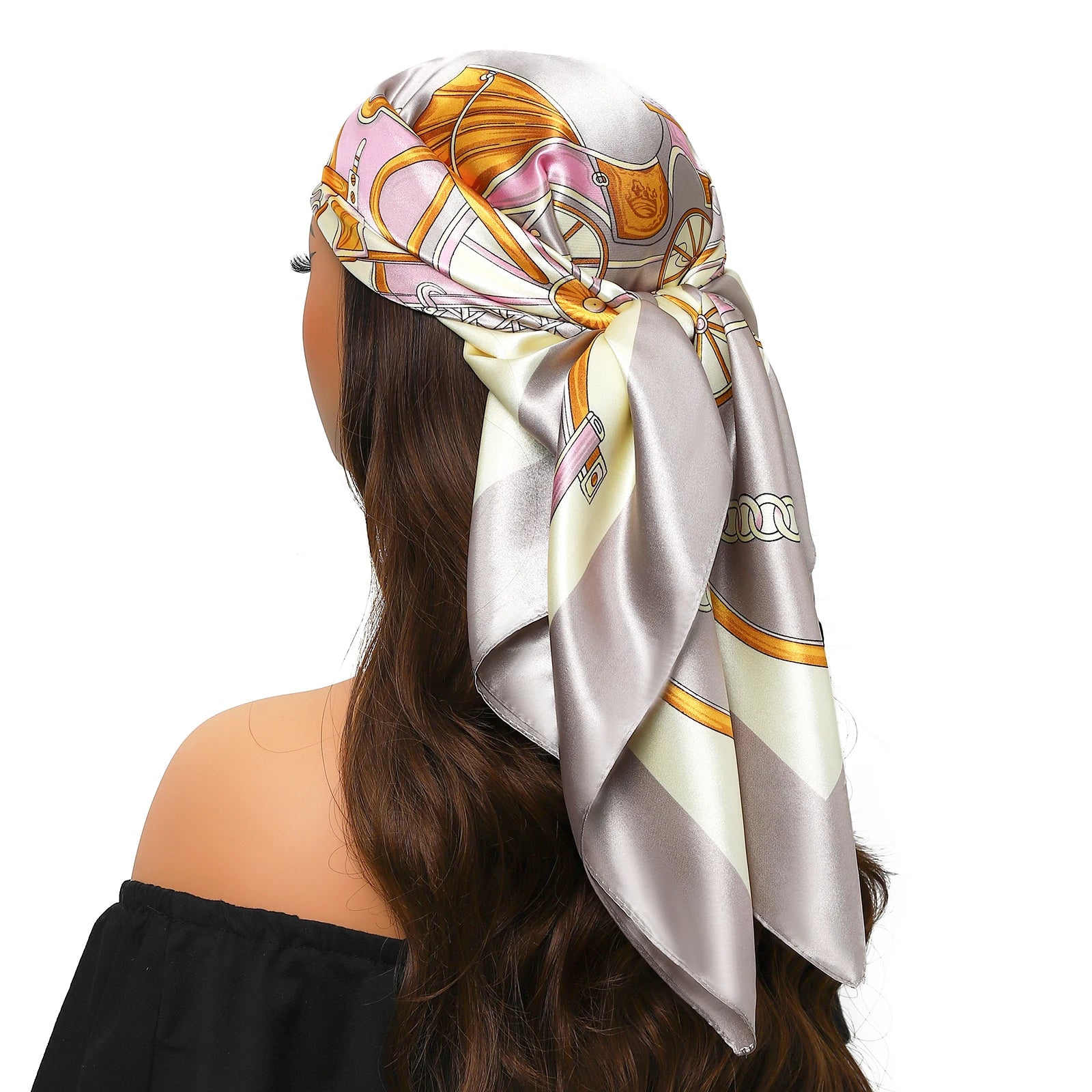 Print Headcloth Fashion Flower Square Shawls Popular 90X90CM Bandannas Four Seasons Kerchief Luxury Sunscreen Silk Scarves