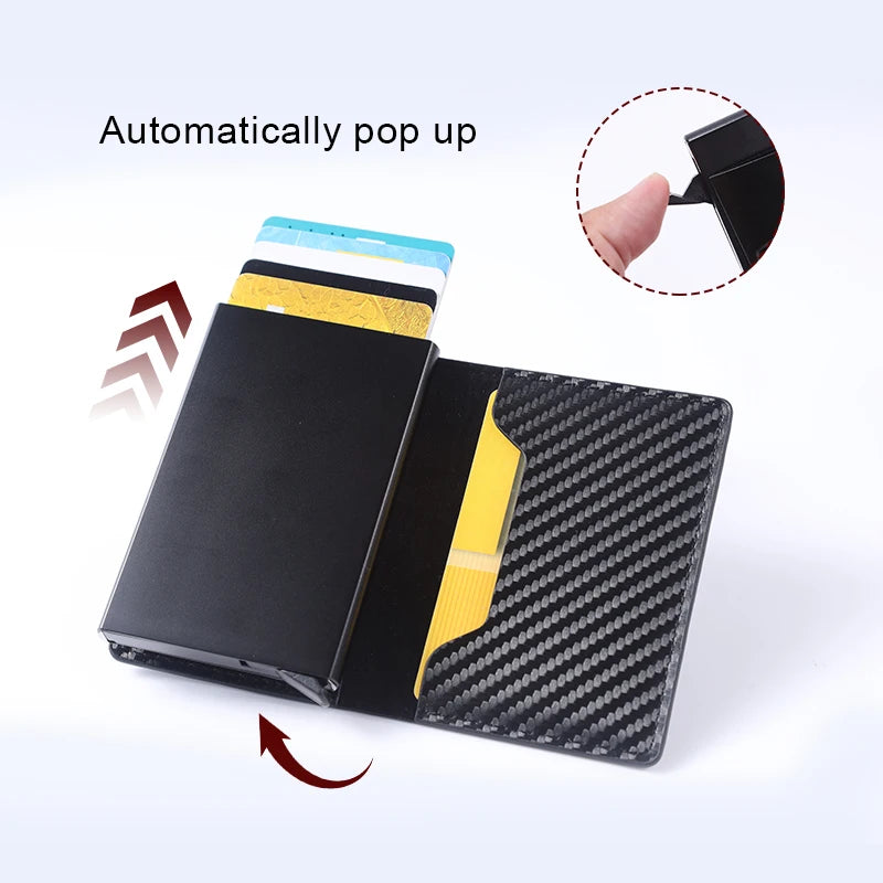 ID Credit Card Cardholder Men's Card Holder Wallet RFID Anti-theft Brush Pop-up Aluminum Alloy Upgrade Add Magnetic Buckle whole