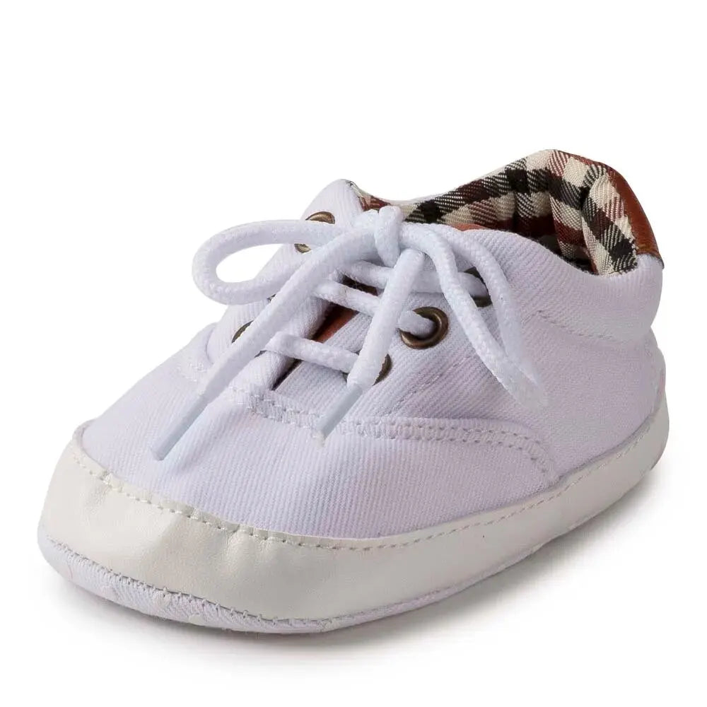 Meckior Baby Canvas Shoes Baby Boy Girl Sneakers Newborns Lace-up Anti-slip Sport First Walkers Infant Crib Shoes Moccasins