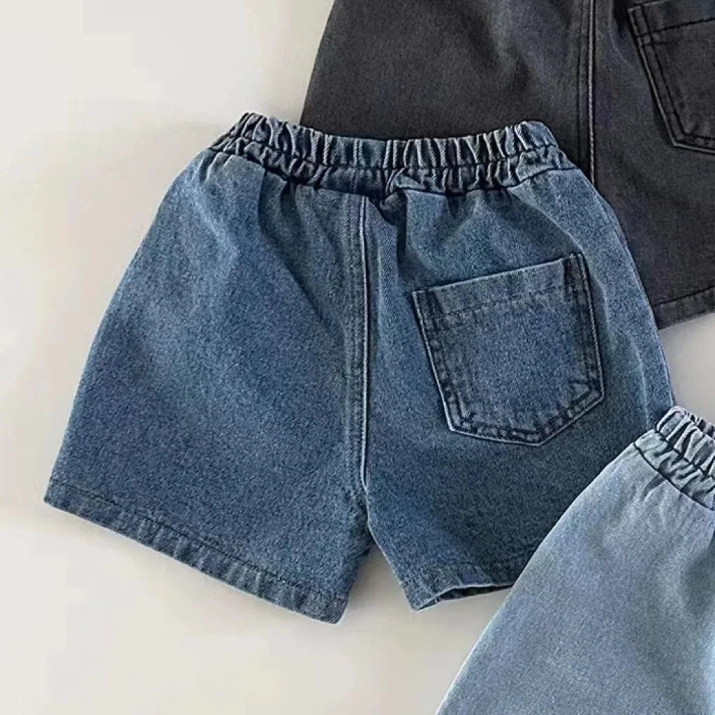 Summer New Baby Denim Shorts Solid Boys Girls Short Jeans Toddler Pocket Pants Infant Shorts Solid Children Clothes