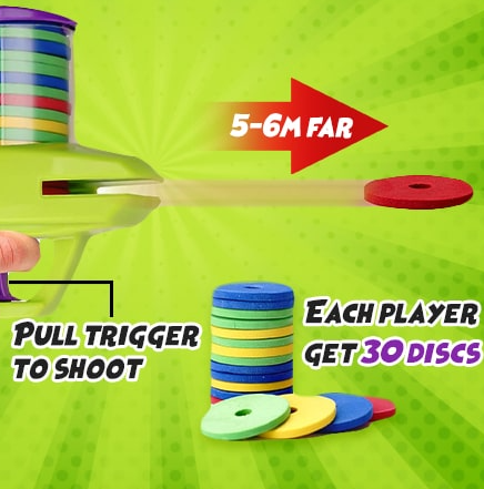 Fun Battle Flying Disc Gun Shooting Toy Set
