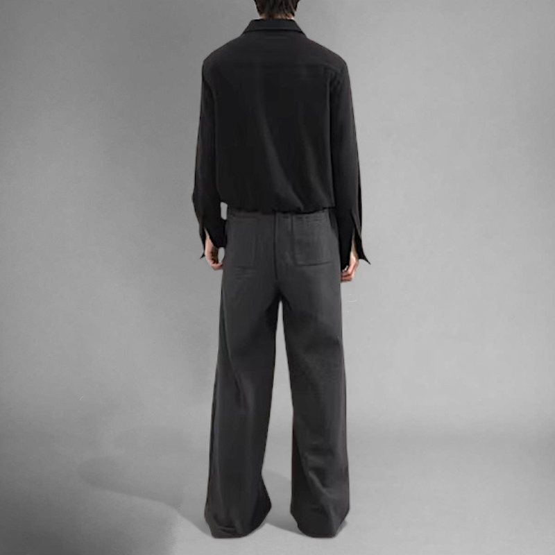 Inverted pleat wide leg jogger