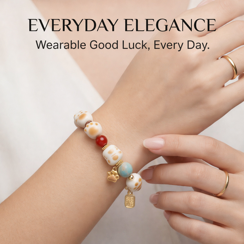 Cat Paw Beaded Bracelet