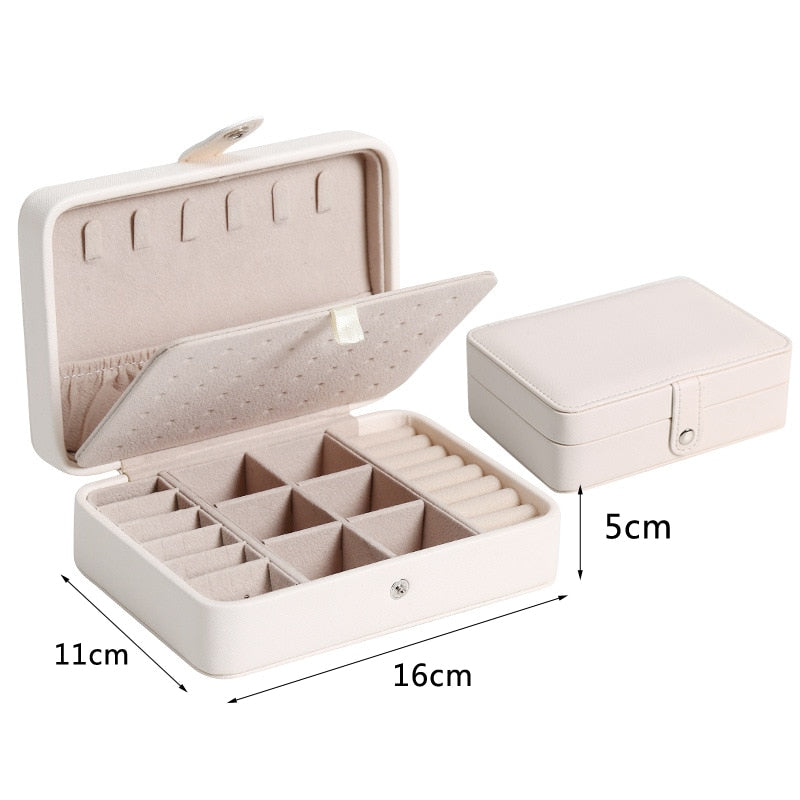 Size S/M/L Jewelry Organizer Display Travel Jewellery Case Boxes Travel Portable Jewelry Box PU Storage Organizer Earring Holder