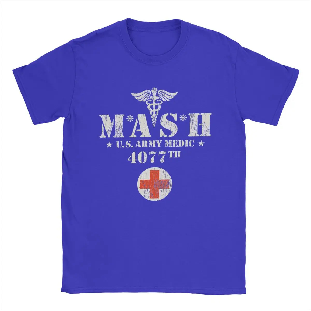 Novelty Mash 4077 TV Show T-Shirts Men Round Neck Pure Cotton T Shirt Short Sleeve Tee Shirt Gift Idea Clothing