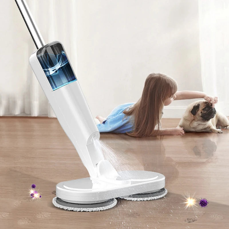 Wireless Electric Spin Mop Cleaner Automatic 2 in 1 Wet & Dry Home Cleaner Car Glass Ceiling Door Windows Floor Scrubber Machine