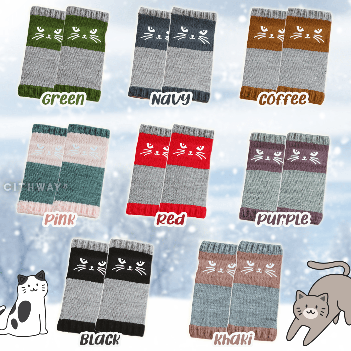 Sfrcord® Meow Winter Cute Fingerless Mittens