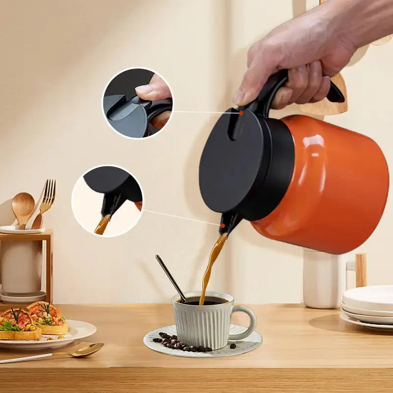 Insulated Pot Stainless Steel Tea Separation Thermos Pot Multifunction Kettle 800-1000ML Portable Handle Pot Insulated Pot