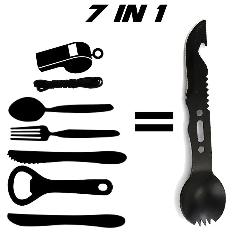 Camping Tableware Outdoor Stainless Steel Knife Fork Spoon