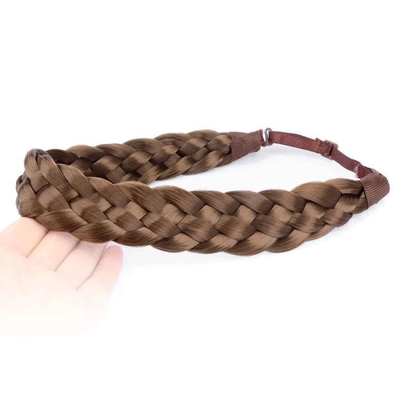 Lady Hairband Fashion Headband Synthetic Plait Elastic Headband Braided Band Hair Accessories Hair Extension Headwear Hairbands