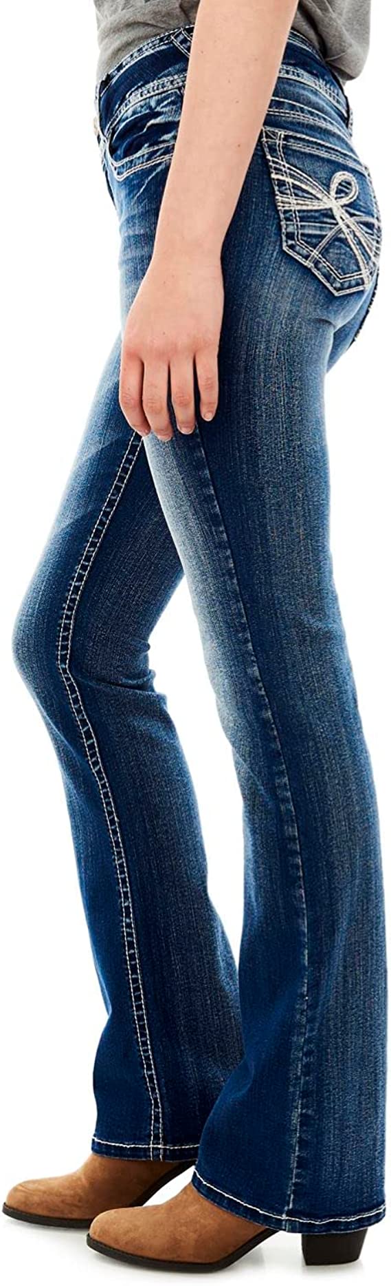 Women's Luscious Curvy Bootcut Mid-Rise Insta Stretch Juniors Jeans