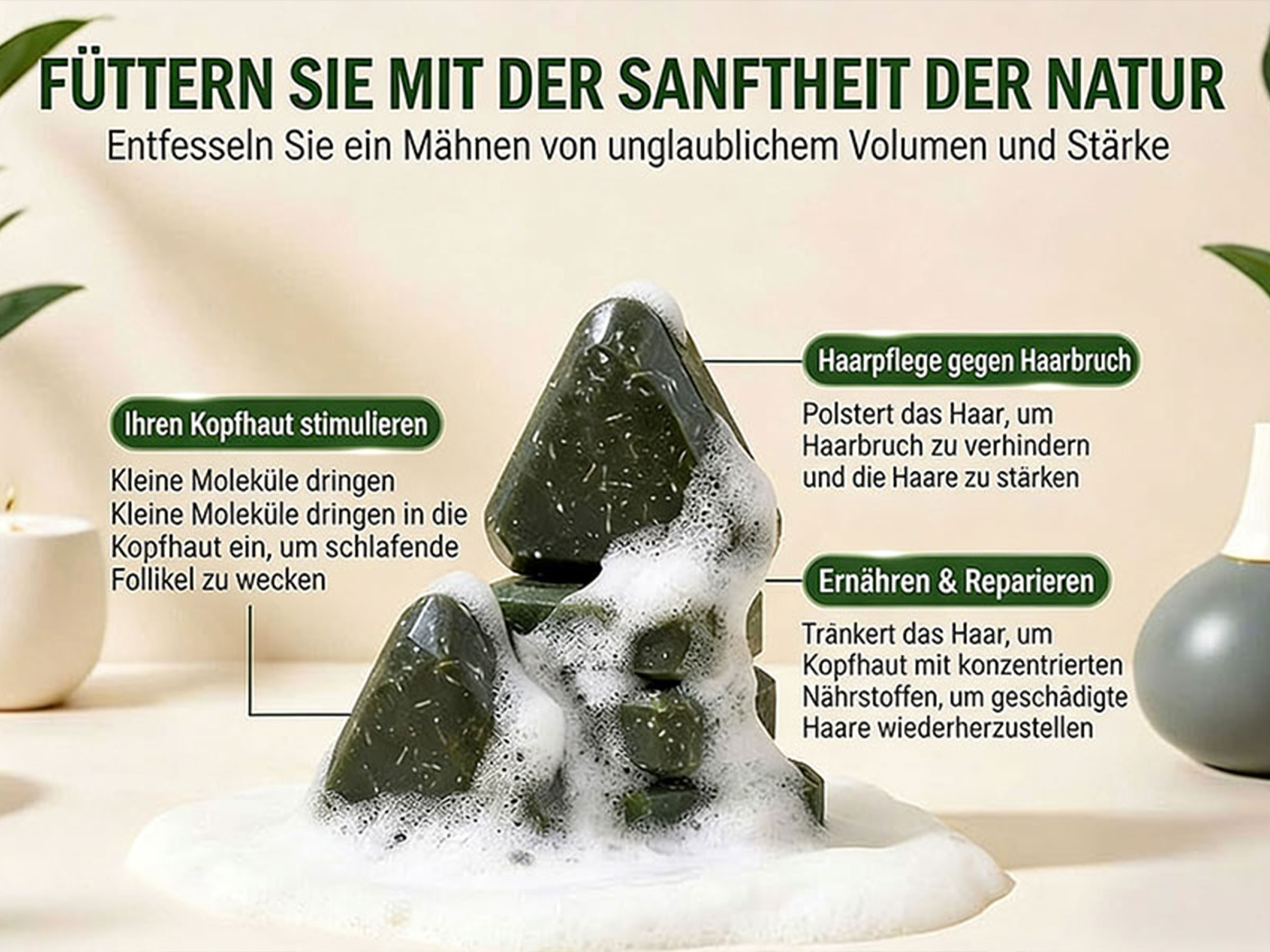 Yoracare Korean Scalp Revival Bar, 2026 Yoracare Rosmarin & Aminosäuren stärkender Anti-Verdünnungs-Shampoo-Riegel, feuchtigkeitsspendende und kopfhautfreundliche Kräuterpflege 80g