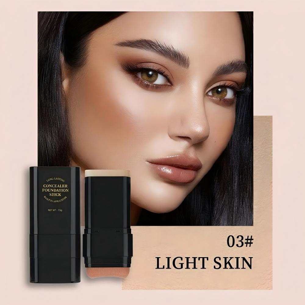 Dual-Ended Foundation & Concealer Stick with Built-in Brush