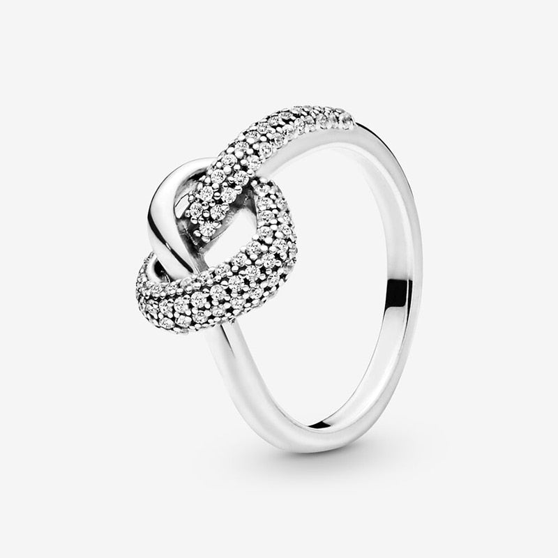 Sterling Silver Women Rings Knotted Heart Rings for Women DIY Anniversary Jewelry