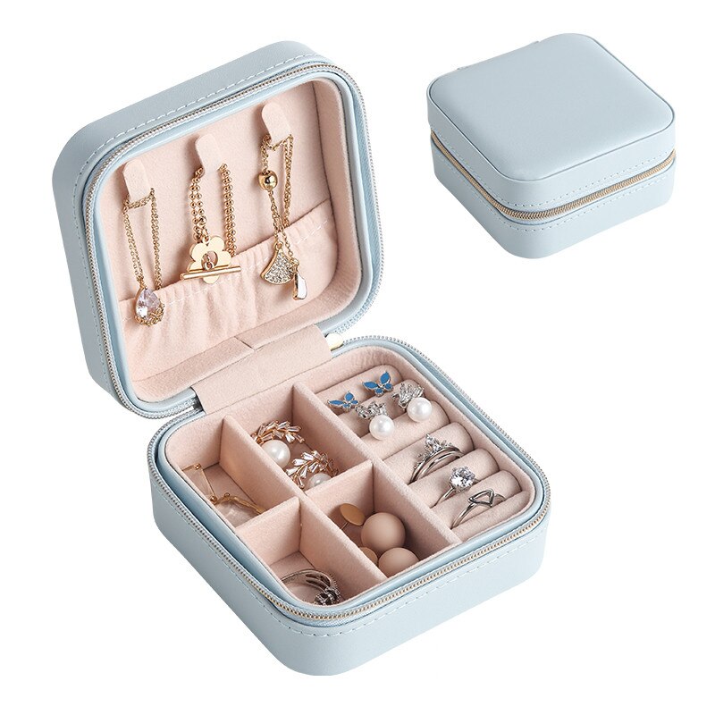 High Quality Jewelry Box Organizer Storage Leather Holder Earrings Ring Necklace Case Protable Jewel Packaging For Gift Display