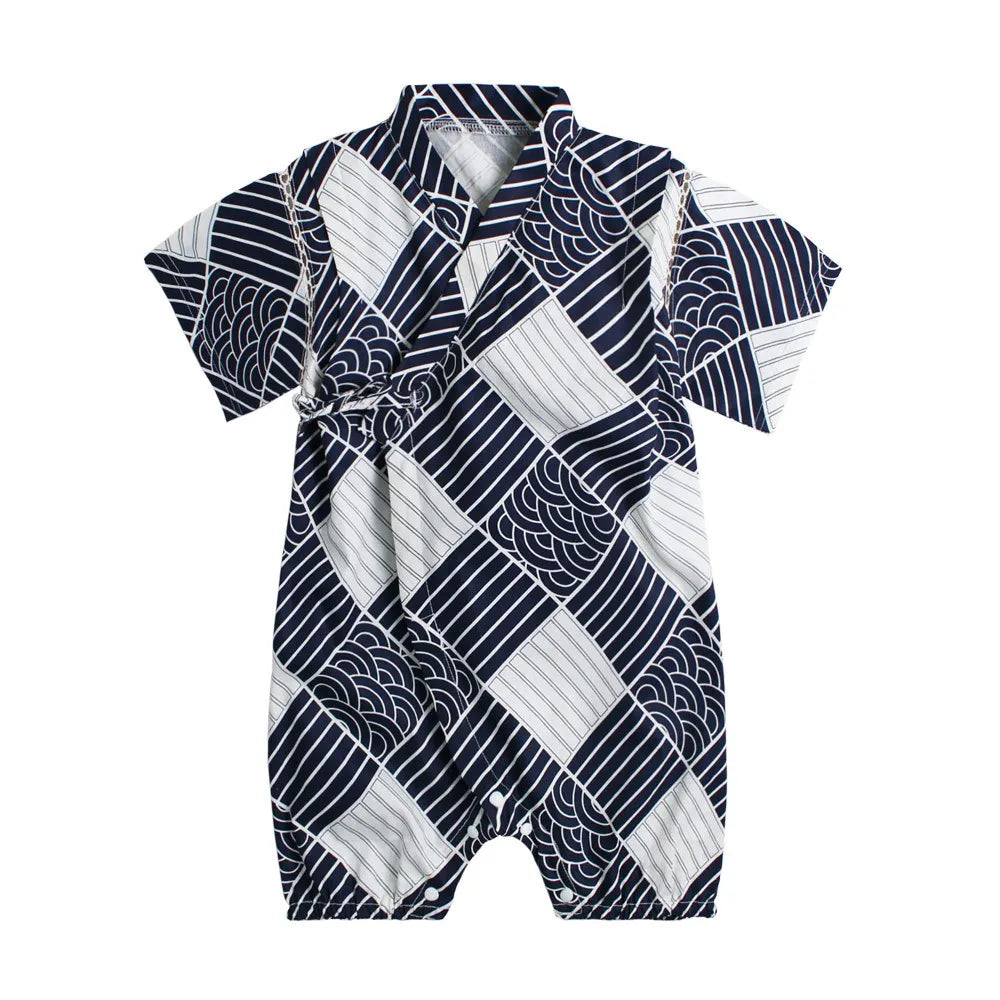 Summer Baby Clothes Kids Kimono Japanese Style Romper Girls Jumpsuit Retro Bathrobe Uniform Bebes Pajamas Formal Clothes