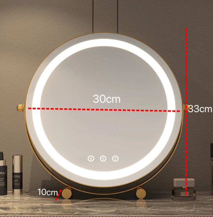 Makeup Mirror with Led Light Portable Traveling Vanity Mirroir with 15X Magnifying Cosmetics Mirror Gift for Bedroom home Girls