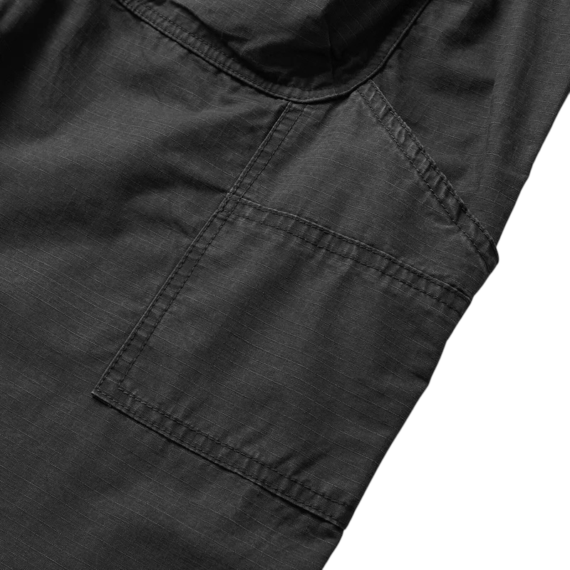 Relaxed elastic waist pants with back cargo pocket