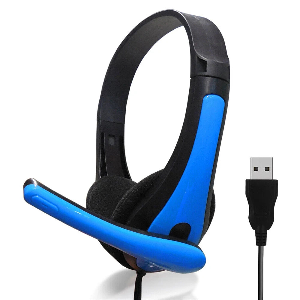 USB Wired Headphones Universal PC Gaming Headset With Microphone Noise Reduction Gamer Earphone Helmet For Laptop Computer