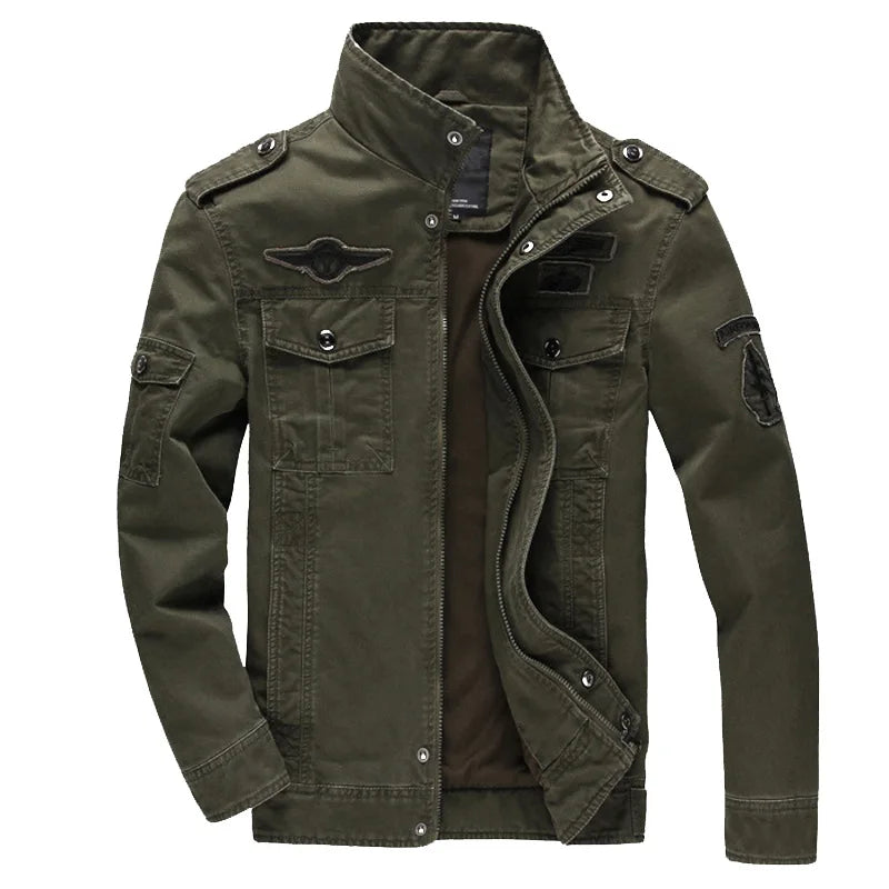 2024 New Cotton Jacket Men's Wild Hunting Windproof Multi-Pocket Work Jacket Autumn Casual Army Green Mountain Climbing Coat (Copy)