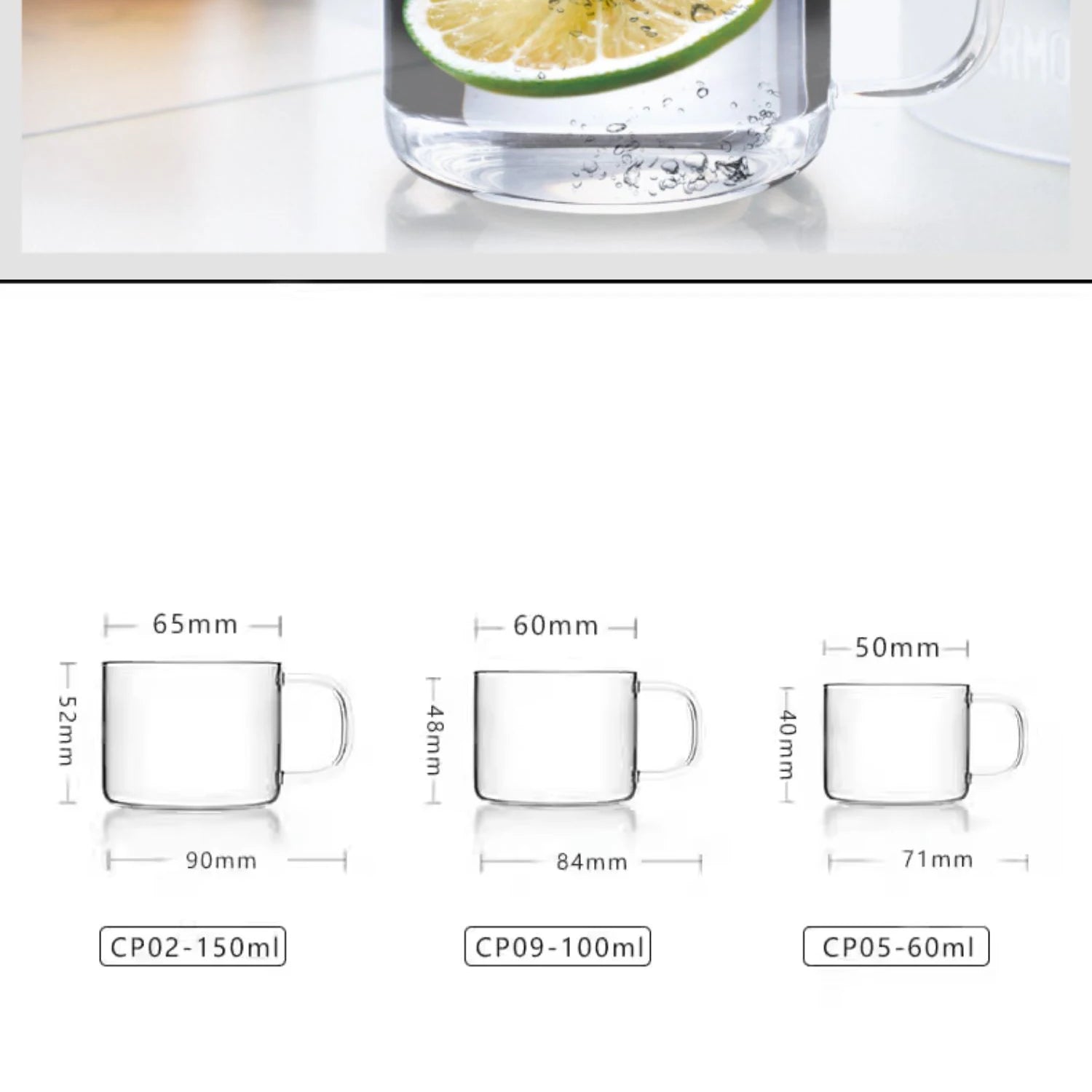 SAMADOYO Thickened heat-resistant glass kungfu tea cup, Baijiu cup, small cup, tea belt, transparent glass water