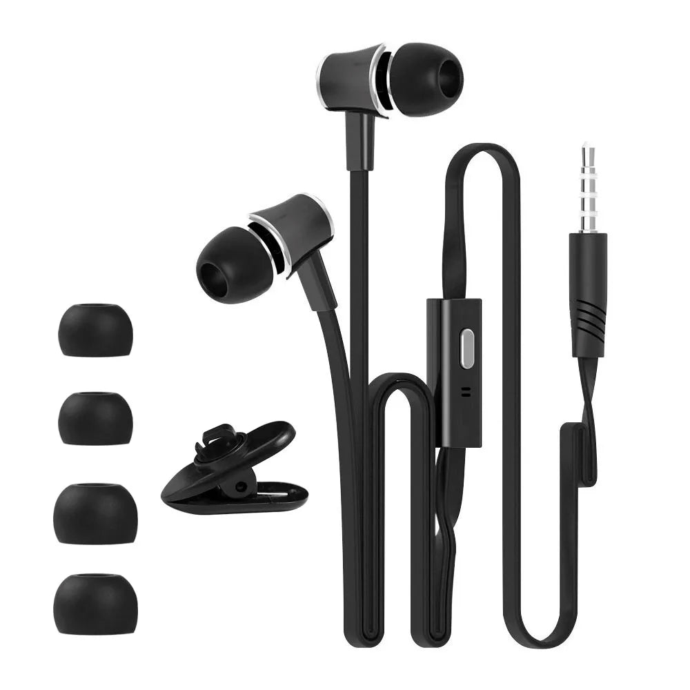 3.5mm Wired Headphones with Microphone Extra Bass Earphone Sport Headset In Ear Earbuds for Samsung Xiaomi Huawei Galaxy  S7 S8