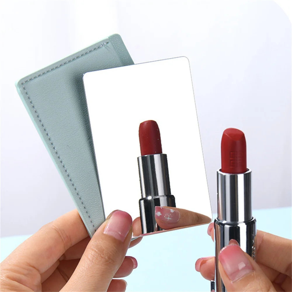 Stainless Steel Card Cosmetics Mirror Portable Mini Unbreakable Makeup Mirror Shatter Proof Pocket Go Out Pocket Mirror