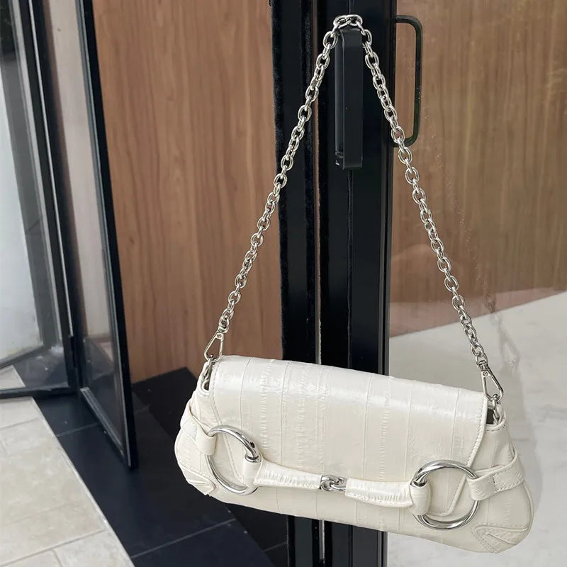 Chain Shoulder Underarm Gold Bags For Women Luxury Designer Handbag Purses 2024 New Fashion  Commuting Large Capacity Crossbody