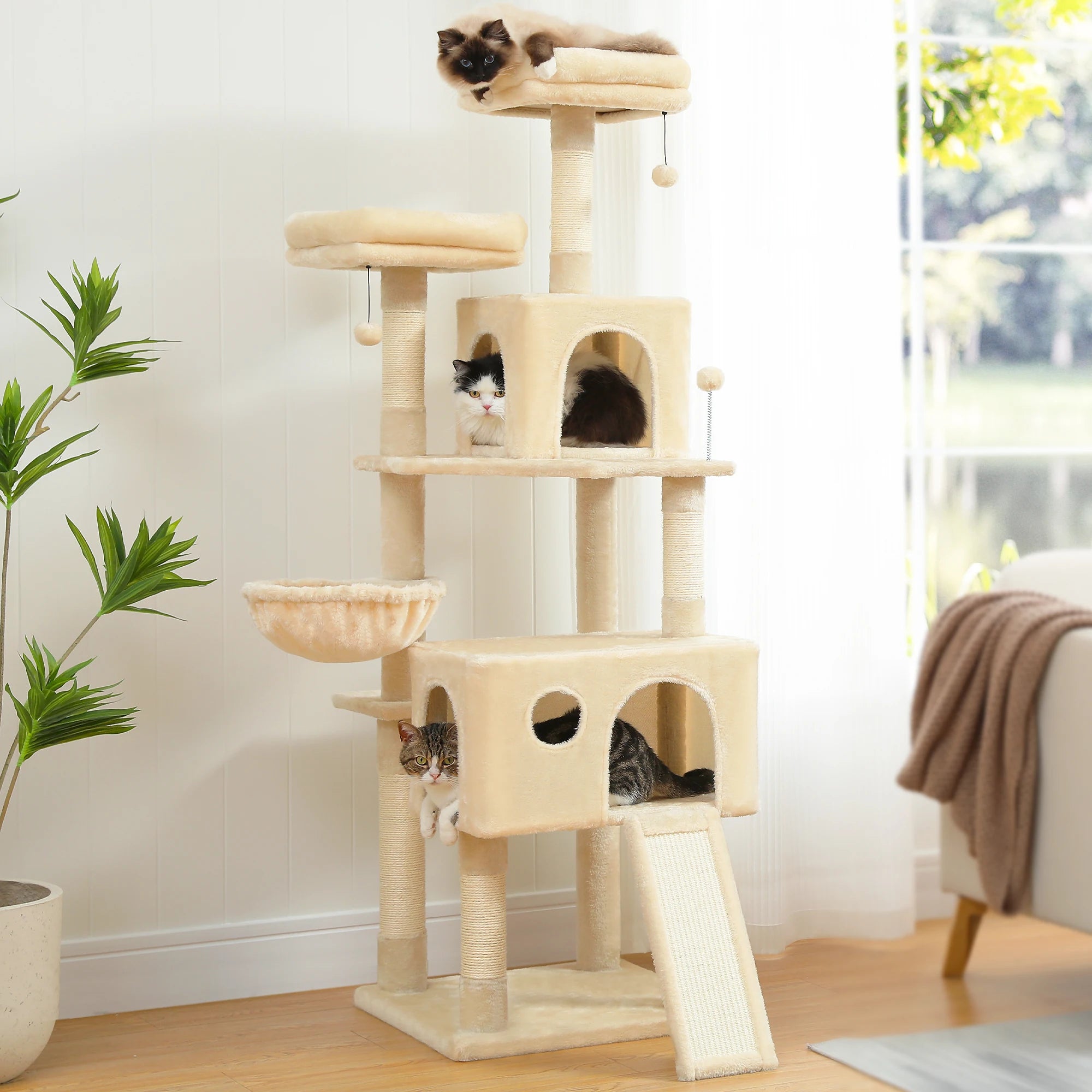 Multi-Level Cat Tree For Cats With Cozy Perches Stable Cat Climbing Frame Cat Scratch Board Toys Cat Furniture