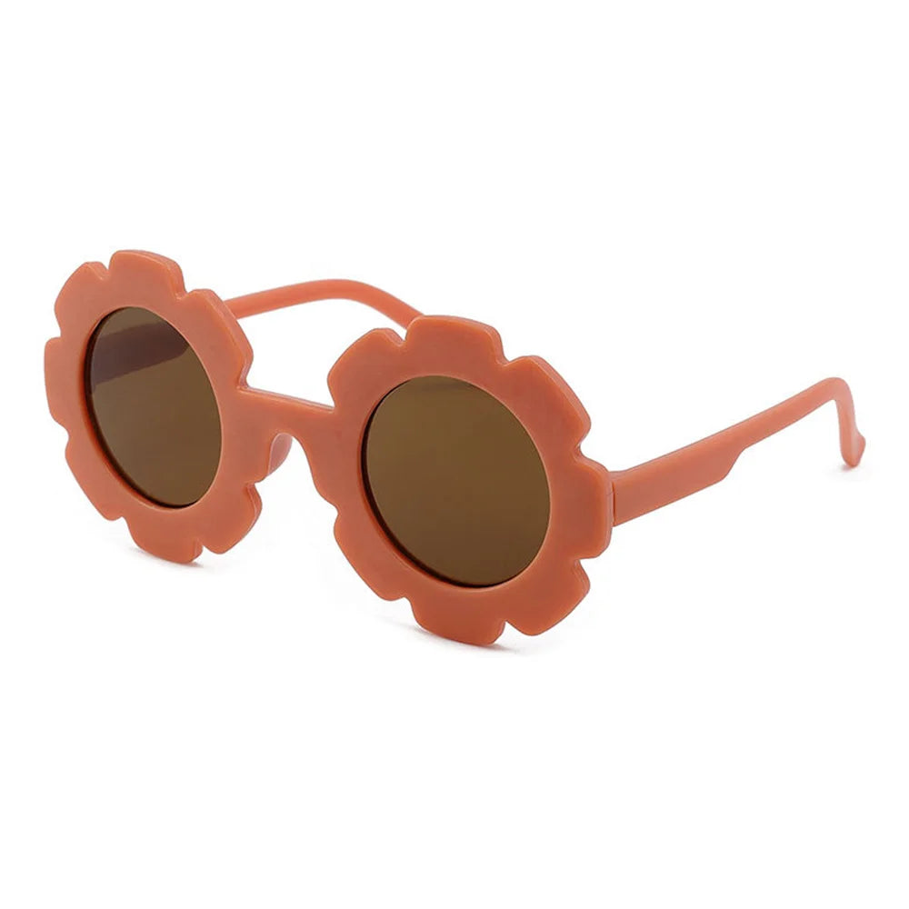 Sun Flower Sunglasses For Children Round Summer Travel Shades Boys Girls Lovely Eyewear Kids Baby UV Protection Oculos De Sol