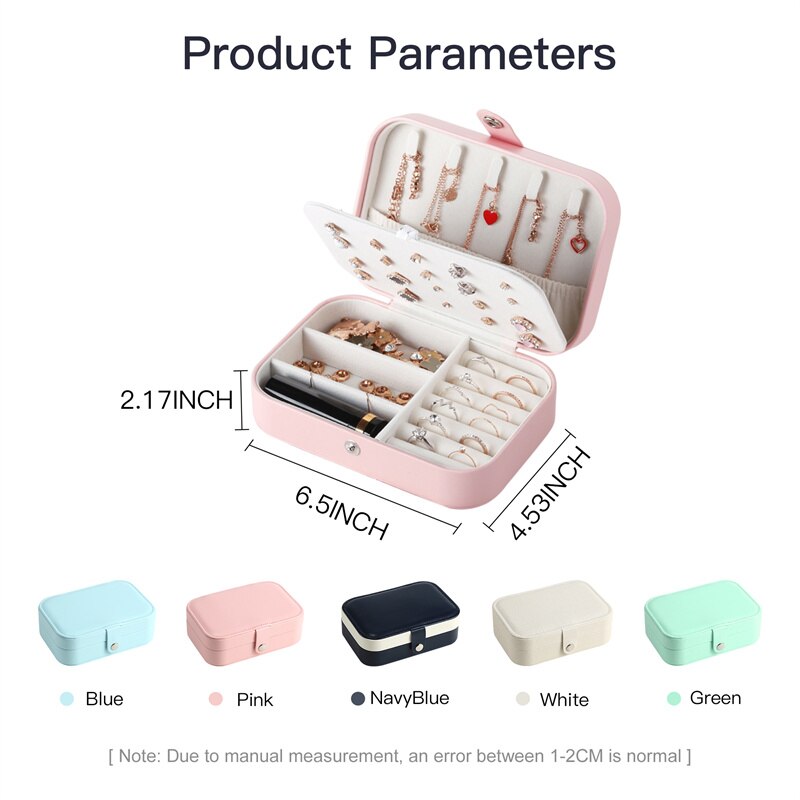 High Quality Jewelry Box Organizer Storage Leather Holder Earrings Ring Necklace Case Protable Jewel Packaging For Gift Display