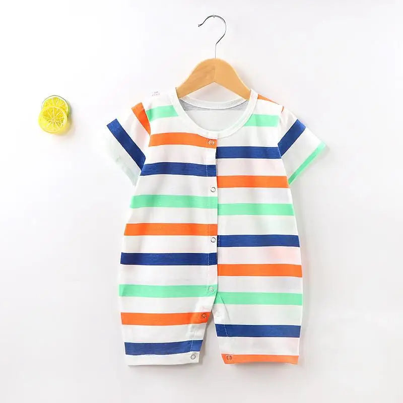 2021 Summer Tide Newborn Costume Baby Boys And Girls Onesie Pure Cotton Short Sleeve Small Girl Cute Jumpsuit Baby Romper