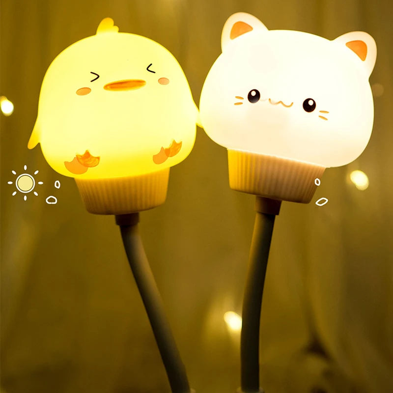 USB LED Night Light Chlidren Cute Cartoon Animal Night Lamp Cute Bear Duck Kitten Remote Control for Baby Kid Bedroom Decor Lamp