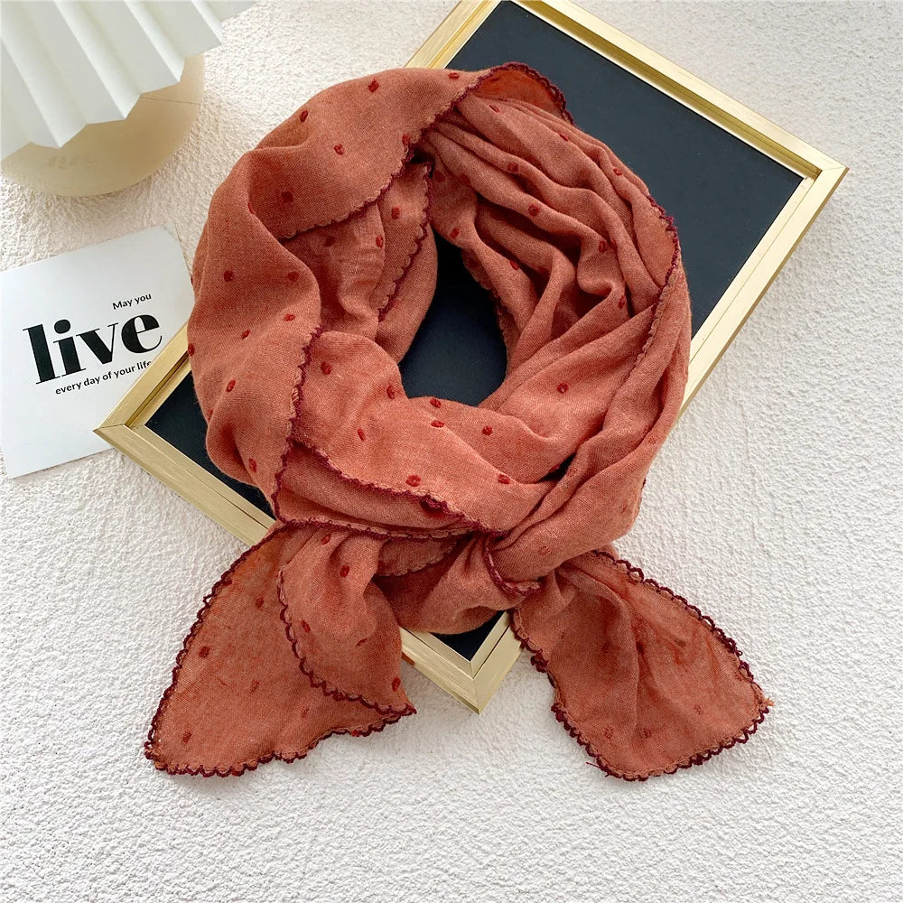 Fashion Women's Headscarf Semicircle Cotton Linen Triangle Scarf Spring Autumn Summer Neckerchief Hijab Shawl Decorative Scarf