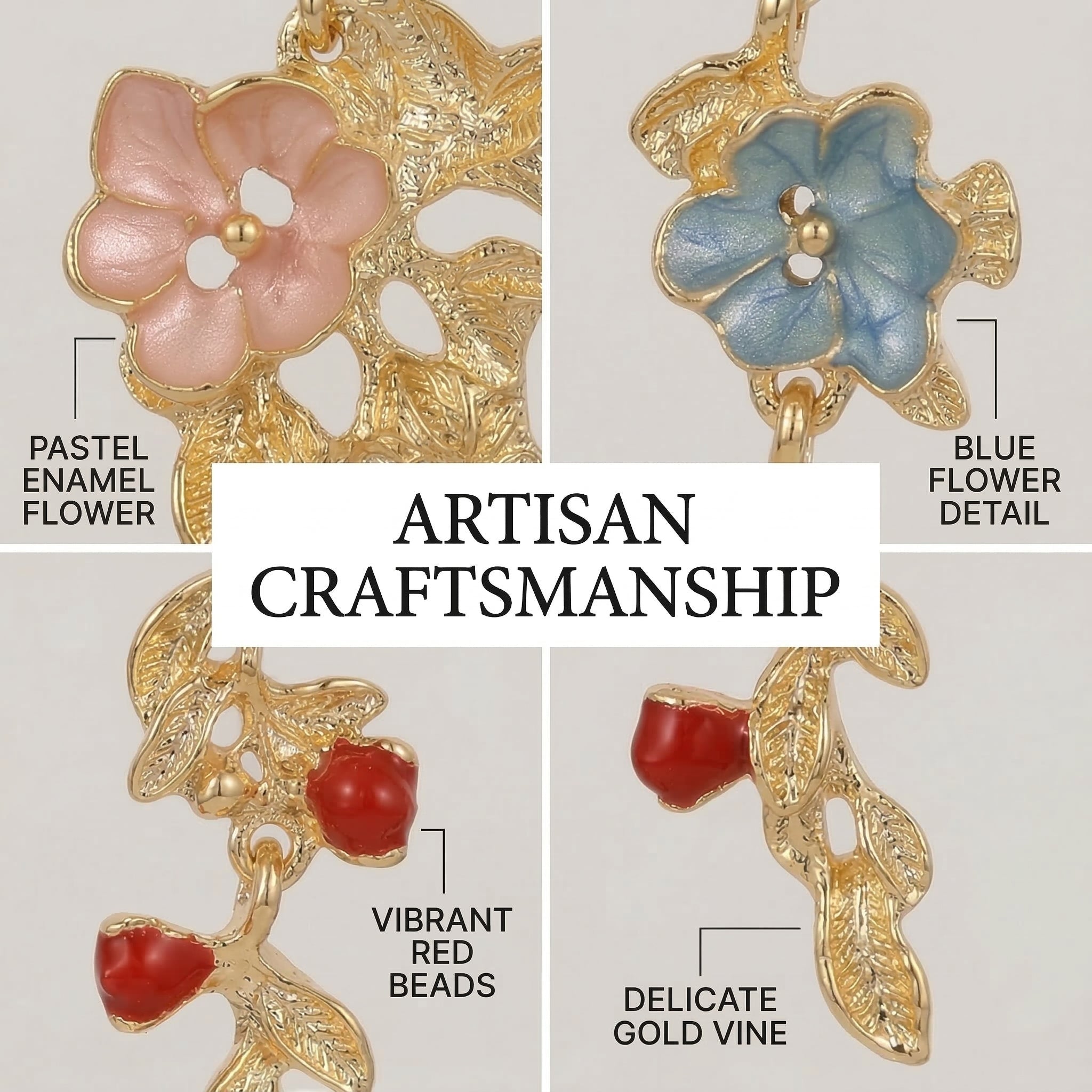 Vintage Floral Drop Earrings