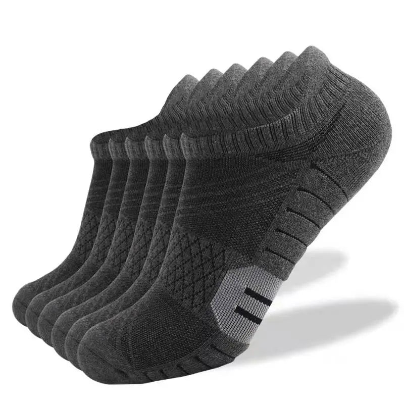 3 pairs Men's XL Running Socks Thick Wear-Resistant Absorbent Deodorant Outdoor Hiking Sports Ankle Socks