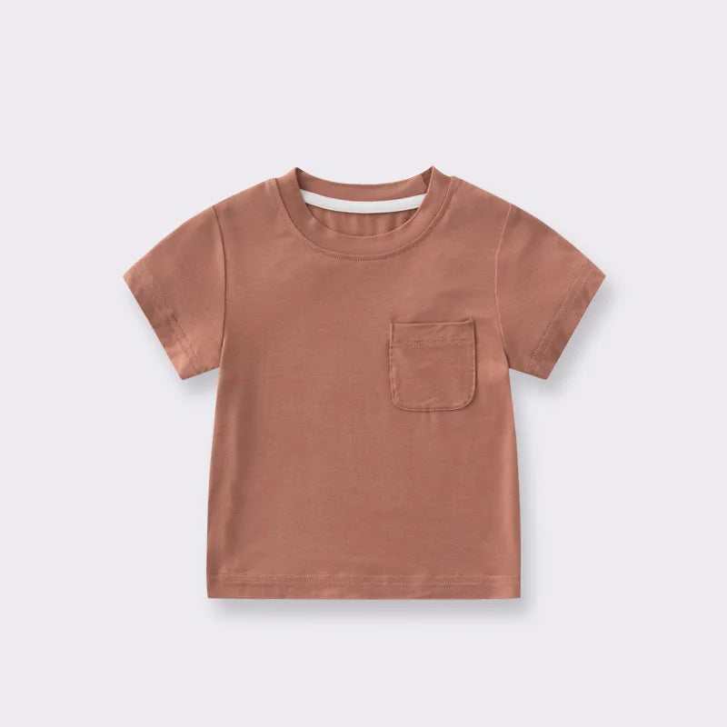 Bamboo Fiber Baby Short Sleeve T-shirt Summer Baby Boy Girl Clothes High Waist baby Pants Newborn Baby Clothing Outerwear