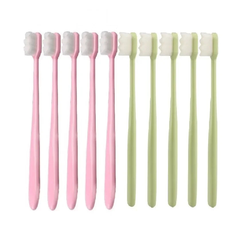 10pcs/set Toothbrush Million Nano Bristle Ultrafine Adult Tooth Brush Teeth Deep Cleaning Dental Oral Care Brush Portable Travel