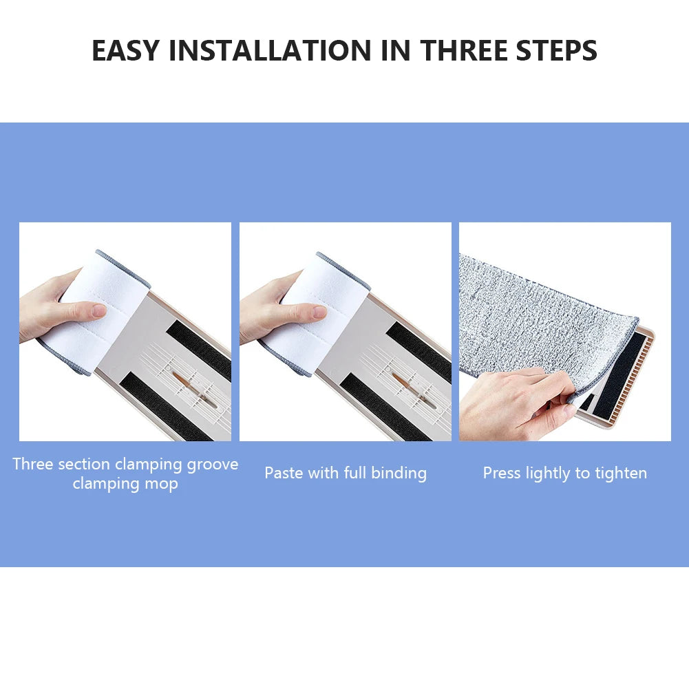 &Replace Mop Head Microfiber Replacement Head Floor Cleaning Cloth Pads Flat Squeeze Hand Free Wringing Tools for Home, Kitchen