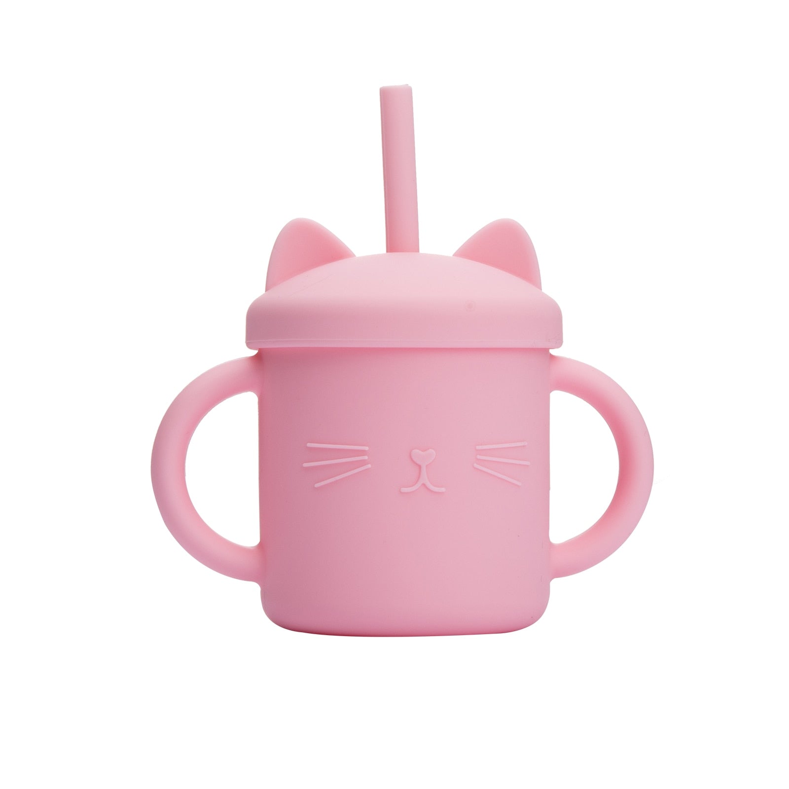 Baby Feeding Cups Silicone Drinkware Cute Cartoon Cat Sippy Cup