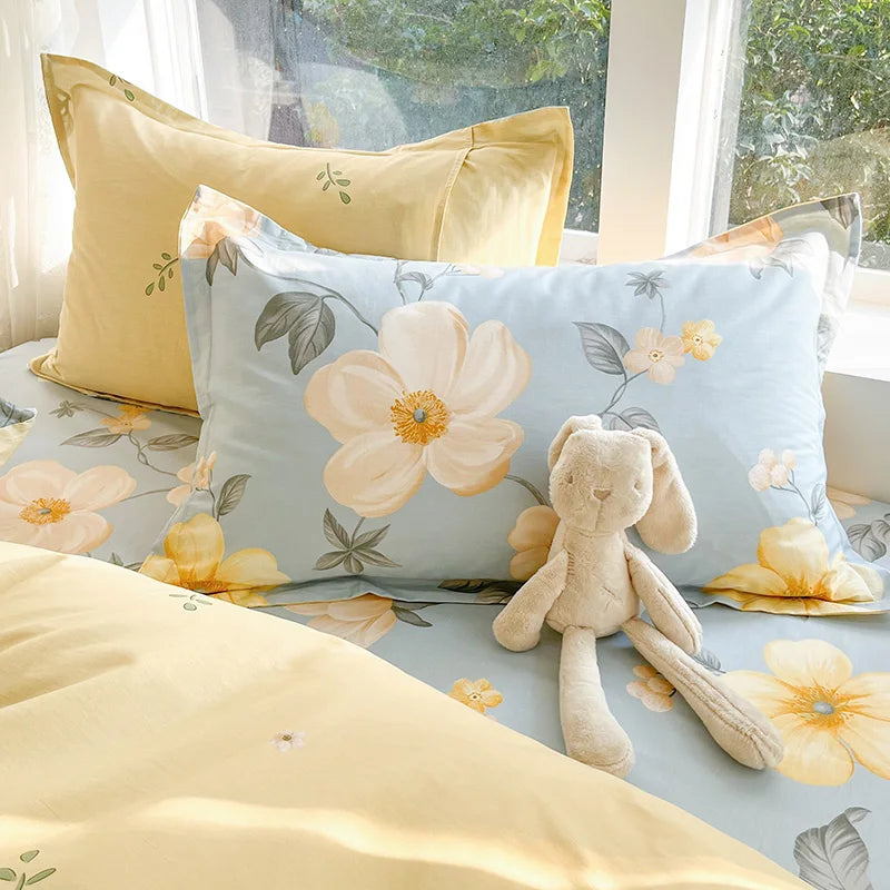 100% Cotton 48cm*74cm Pillowcase Beauty Floral Printing Pillow Case Cover For Bedroom