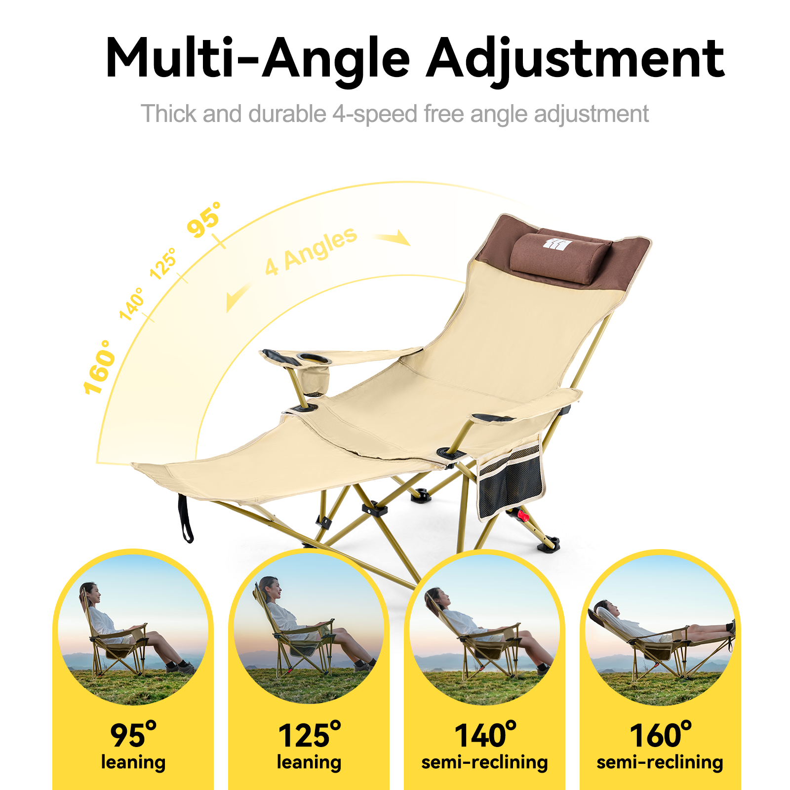 Tanstrider Foldable Camping Lounger 15016