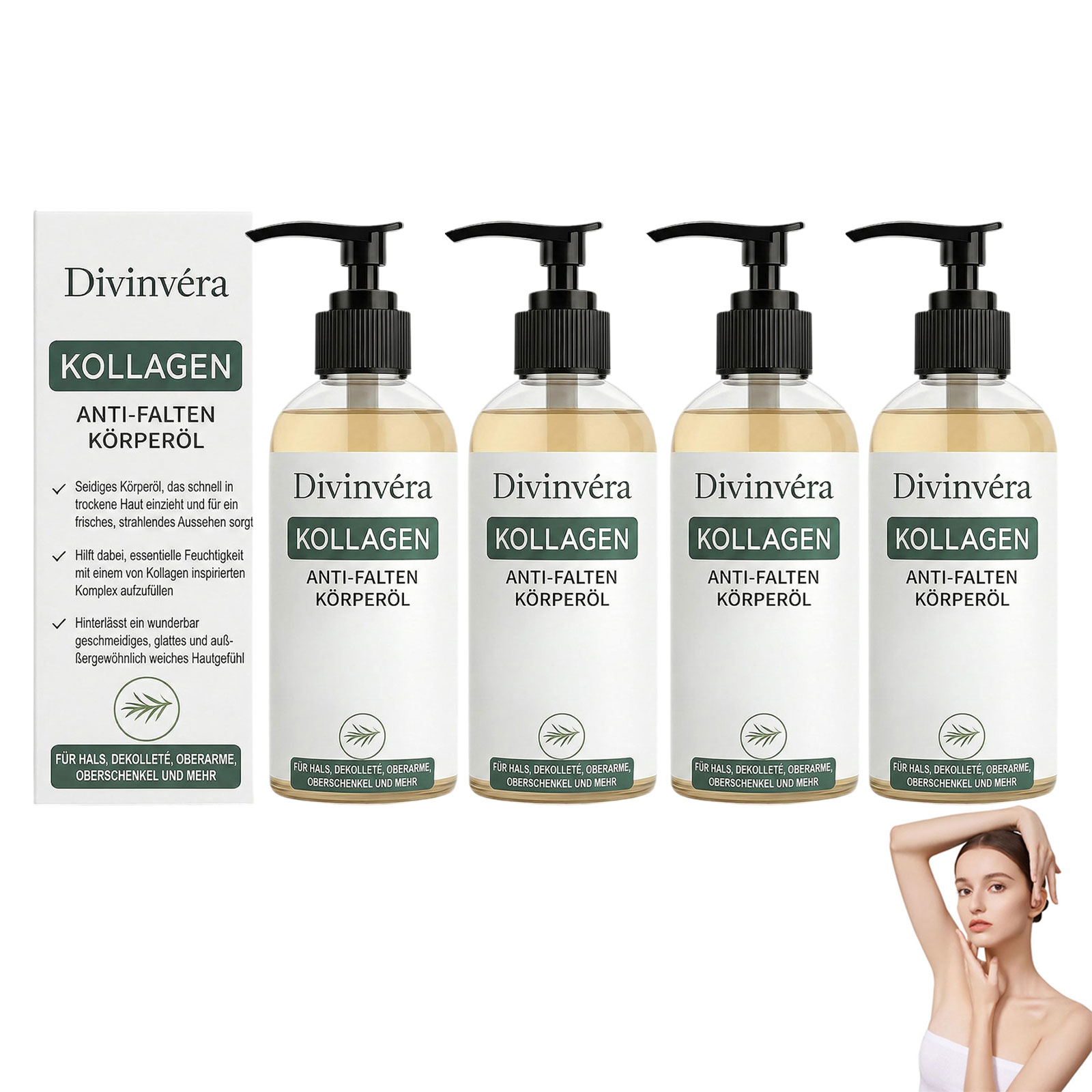 Divinova Kollagen körperöl zur Hautstraffung, 2026  Divinova Collagen Lifting Body Oil für Narben, Falten und Dehnungsstreifen, 100ML