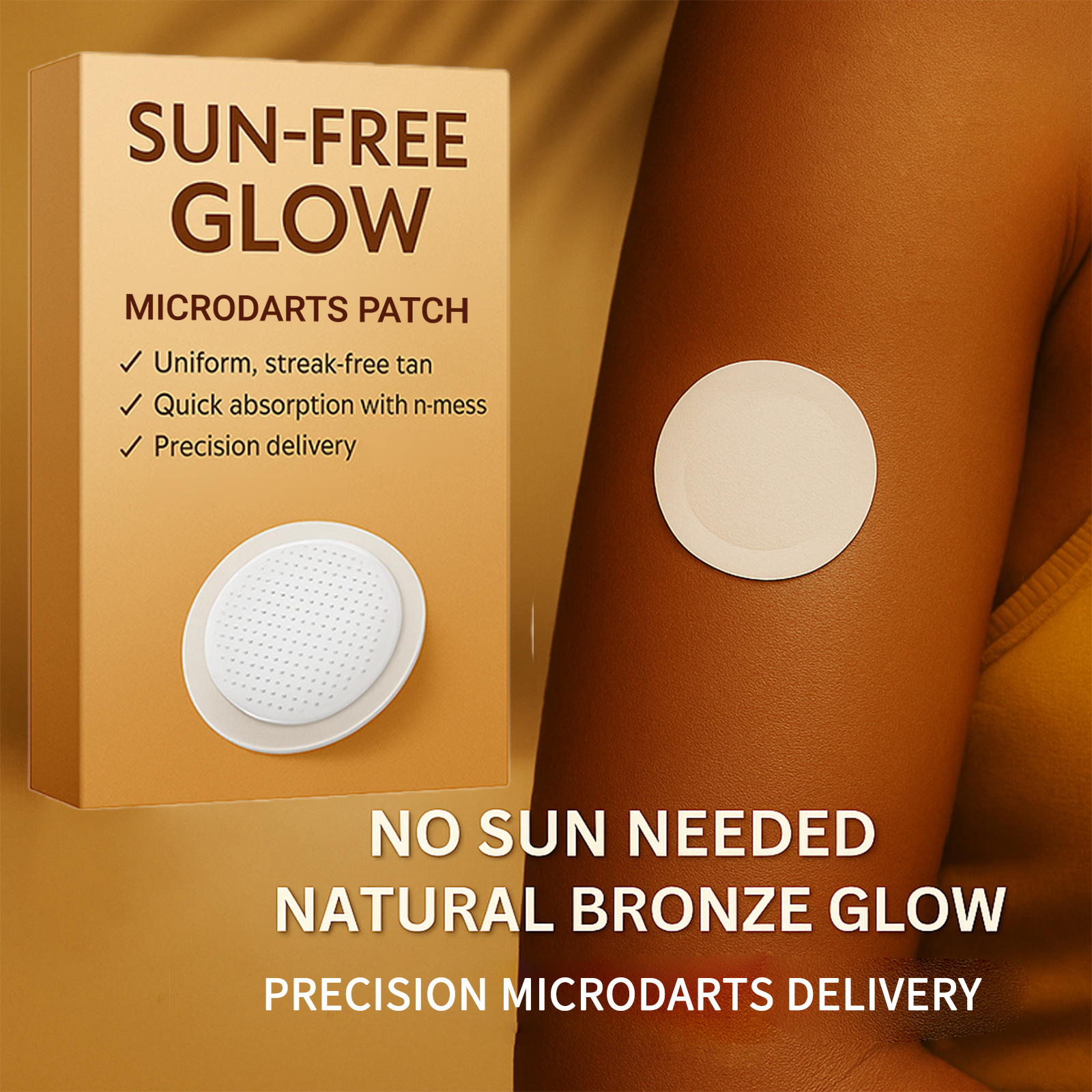 Celestvéra Tanning Microdarts Patches, Sun Free Glow Microdarts Patch, Self Tanning Patches, Tanning Patch for Face & Body Deep Hydration & Golden Bronze for All Skin Types