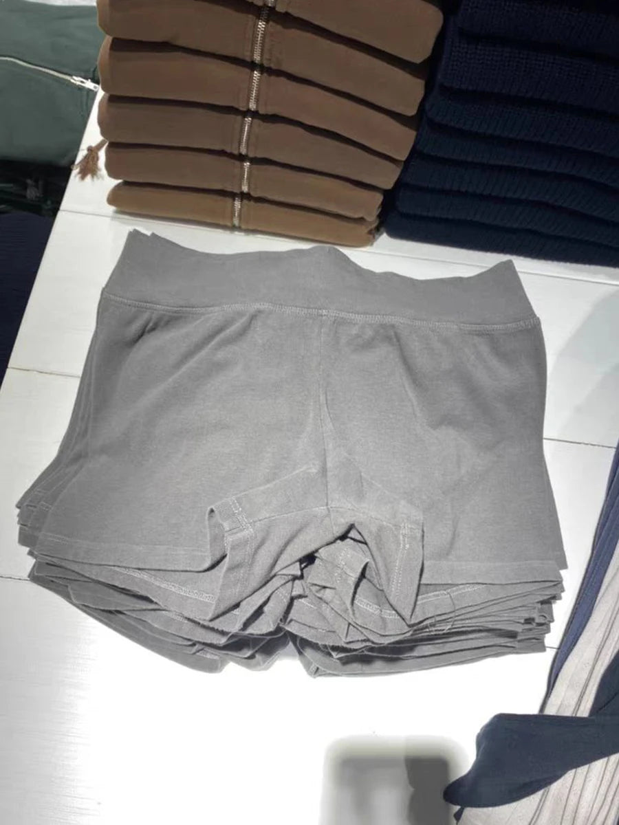 Gray Simple Sweatshort Woman Summer High Waist Slim Straight Short Pants Casual Vintage Sport Box Pants Y2k Baisc Bottom Clothes